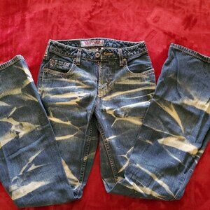 Silver Flare Blue/Black Tie-dye jeans Style